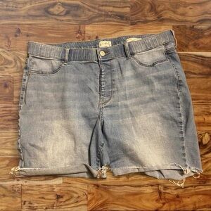 Wonderly Light Blue Distressed Denim Shorts